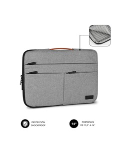 SUBBLIM Funda Para  Portatil 13.3-14" Gris Claro Air Padding 360 AP36002