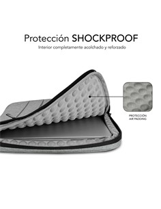 SUBBLIM Funda Para  Portatil 13.3-14" Gris Claro Air Padding 360 AP36002