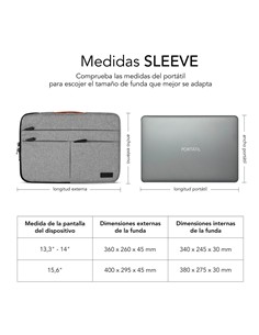 SUBBLIM Funda Para Portatil 15.6" Gris de Tela AP36051