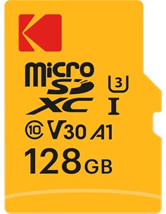 KODAK Tarjeta Memoria Micro SDXC 128Gb Con Adaptador UHS-I U3 V30 A1 4K Ultra HD 100Mbps