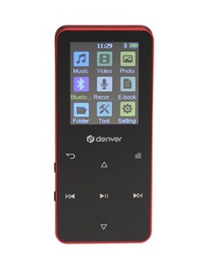 DENVER Reproductor Mp4 4Gb Con Bluetooth REcargable MP-1830R Rojo