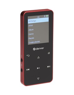 DENVER Reproductor Mp4 4Gb Con Bluetooth REcargable MP-1830R Rojo