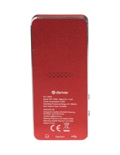 DENVER Reproductor Mp4 4Gb Con Bluetooth REcargable MP-1830R Rojo