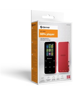 DENVER Reproductor Mp4 4Gb Con Bluetooth REcargable MP-1830R Rojo
