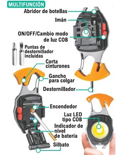 Mini Lampara llavero multifuncion 3
