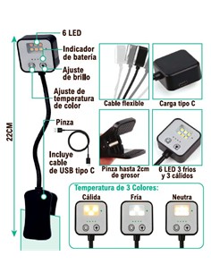 Lampara de lectura 6 leds 5