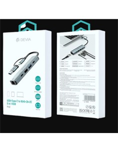DEVIA Hub TIpo C/Usb A 5 En 1 Con Rj45/TIpo C/2xUsb PRO2