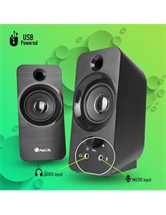 NGS Altavoces Para PC Estereo 2.0 Gaming SB 350 Negro Por Usb 12W
