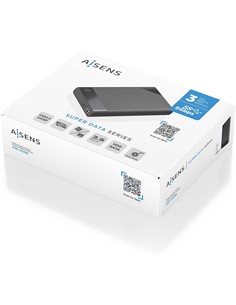 AiSENS Caja Externa Para Disco Duro 3.5" Usb 3.0 UASP Sata Con Adaptador Tipo-C ASE-3529B