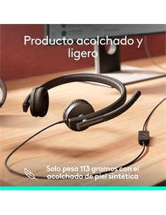 LOGITECH Micro Auricular H570e Negro Estereo Con Cable Tipo C