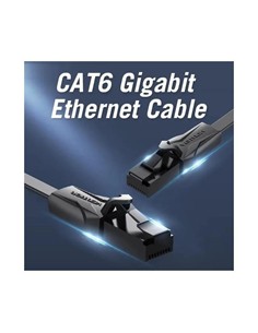 VENTION Cable Red RJ45 Cat6 UTP 1000Mbps 3Mtrs Plano Negro IBABI