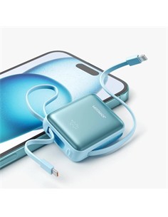 JOYROOM Mini Bateria Externa Portatil 10000mAh  22.5W Azul Certificacion China Cable Tipo C Y Lightn