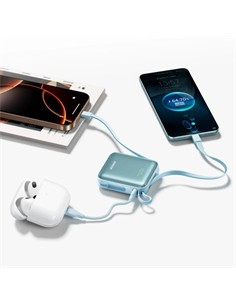 JOYROOM Mini Bateria Externa Portatil 10000mAh  22.5W Azul Certificacion China Cable Tipo C Y Lightn