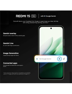 XIAOMI Telefono Movil Redmi 15 5G Verde 6.9" 4Gb 128Gb,50Mp