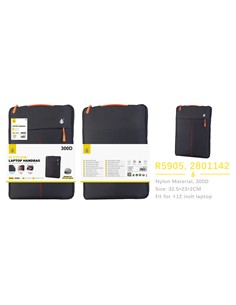 ONE PLUS Funda Para Portatil 12" Nylon Negra Naranja 300D Con Asa R5905