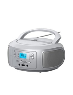 SAMI Radio CD Portatil BOOMBOX RS-12213 Bluetooth,Usb Con Mando Plata