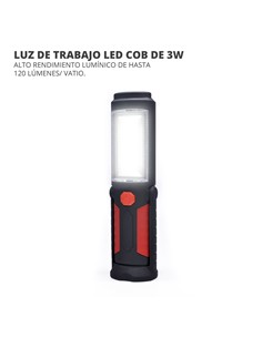 TM ELECTRON Linterna de Trabajo 3W  Led Con Gancho Para Colgar e Iman TMTOR012 Colores