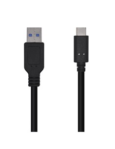 Aisens Cable USB 3.1 Gen2 10Gbps 3A, Tipo USB-C/M-A Macho, Negro, 1.5 Metro A107-0450