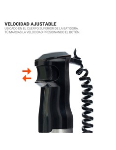 TM ELECTRON Batidora de Brazo + Vaso 600ml BLENDER 1200W TMPBA016 Cable Riazdo