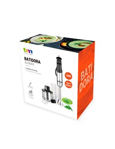 TM ELECTRON Batidora de Brazo Varilla+ Picadora + Vaso 600ml BLENDER 1200W TMPBA017
