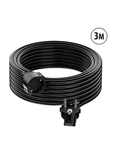 TM Cable Extensor de Corriente Schuko 3Mtrs Negro TMUAD603BK