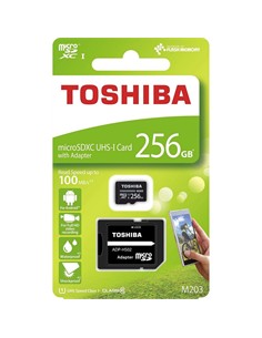TOSHIBA Tarjeta Memoria Micro SD+Adaptador SD 256Gb M203 100Mb/s
