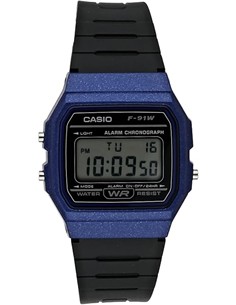CASIO Reloj Pulsera DIgital F-91WM-2ADF Azul/Negro