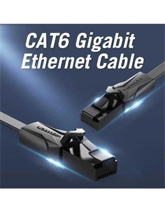 VENTION Cable Red RJ45 Cat6 UTP 1000Mbps 5Mtrs Plano Negro IBABJ