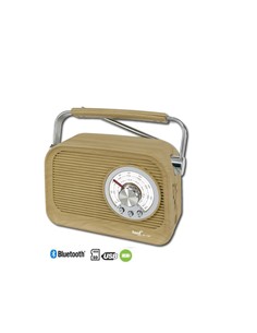 SAMI Radio Portatil Multibanda RS-11867 Vintage Madera 5W Con BT,Usb,Micro Sd,Recargable, AC 220V