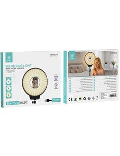 IKREA Aro De Luz Led 10.24"/26cms Con 3 TIpos De Luz WR9218 Amarilla/Calida/Blanca