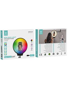 IKREA Aro De Luz Led 6.69"/17cms Con 3 TIpos De Luz Amarilla/Calida/Blanca+RGB WR9220