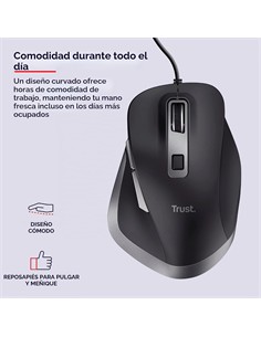 TRUST Raton Con Cable CONFORTABLE FYDA Negro 24728