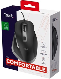 TRUST Raton Con Cable CONFORTABLE FYDA Negro 24728