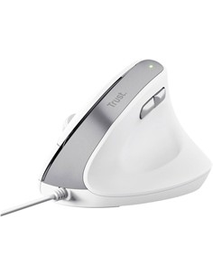 TRUST Raton Ergonomico BAYO II Con Cable Blanco Angulo Vertical 25397