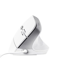 TRUST Raton Ergonomico BAYO II Con Cable Blanco Angulo Vertical 25397