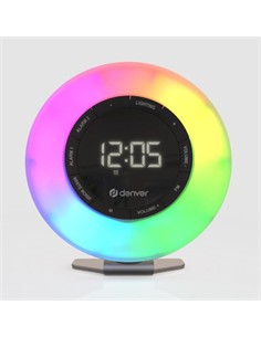 DENVER Radio Reloj Despertador CRL-342 Con Sonidos Relajantes Naturaleza  Y Luz,Doble Alarma