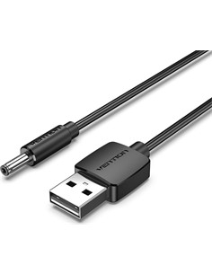 VENTION Cable Corriente a Usb 1Mtr DC 3.5mm CEXBD Negro
