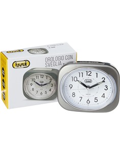 TREVI Reloj Despertador Analogico SL 3040 Silencioso Con Luz Gris