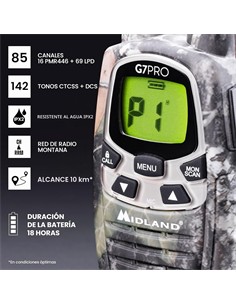 MIDLAND Walkie Talkie INDIVIDUAL G7 Pro PMR446  DIseño Camuflaje