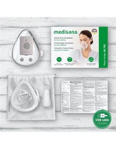 MEDISANA Mascarilla Con Nebulizador Inhalador de Malla IN 705 Recargable