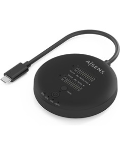 AiSENS Estacion de Docking 2X M.2 NVMe A Usb 3.2 Tipo C/M Compatible Para Disco SSD ASDS-2M2N05