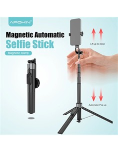 APOKIN Palo Selfie Magnetico con Tripode 1.75Mtrs A88 Bluetooth Con Mando