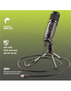 NGS Microfono Para PC/PS4/PS5 Gaming GMICX-110 Usb Cancelacion de Ruido Con Tripode Cable 1.8mtrs