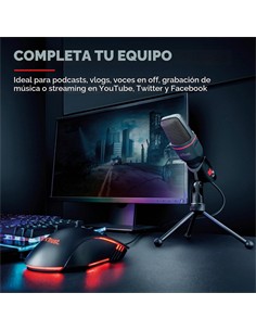 TRUST Microfono Para PC Gaming X Por Usb Jack 3.5mm Con Tripode Cable 1.8Mtrs Negro GTX 212