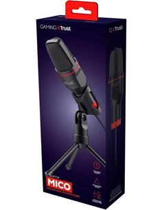 TRUST Microfono Para PC Gaming X Por Usb Jack 3.5mm Con Tripode Cable 1.8Mtrs Negro GTX 212