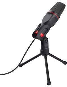 TRUST Microfono Para PC Gaming X Por Usb Jack 3.5mm Con Tripode Cable 1.8Mtrs Negro GTX 212