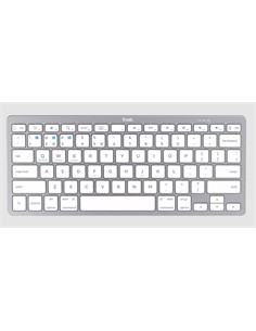 TRUST Teclado Compacto Bluetooth Ultrafino Plata Para PC Tableta Smartphone 24654