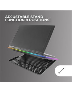 MARS GAMING Base Refrigeradora Para Portatil 17",Luces RGB Gaming ,Con Soporte Para Movil MNBC13