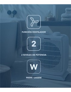 DAEWOO Calefactor de Aire 2000W DW9517 Funcion Ventilador,Oscilante,Termostato Regulable