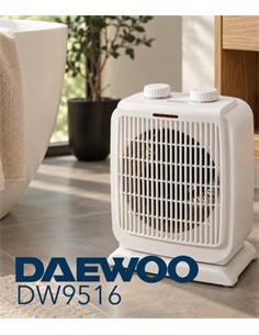 DAEWOO Calefactor de Aire 2000W DW9517 Funcion Ventilador,Oscilante,Termostato Regulable